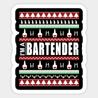 ugly christmas I'm a bartender Sticker